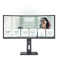 AOC Monitor CU34P3CV, 86,4 cm (34"), 3440 x 1440 piksela, UltraWide Quad HD LED - crna